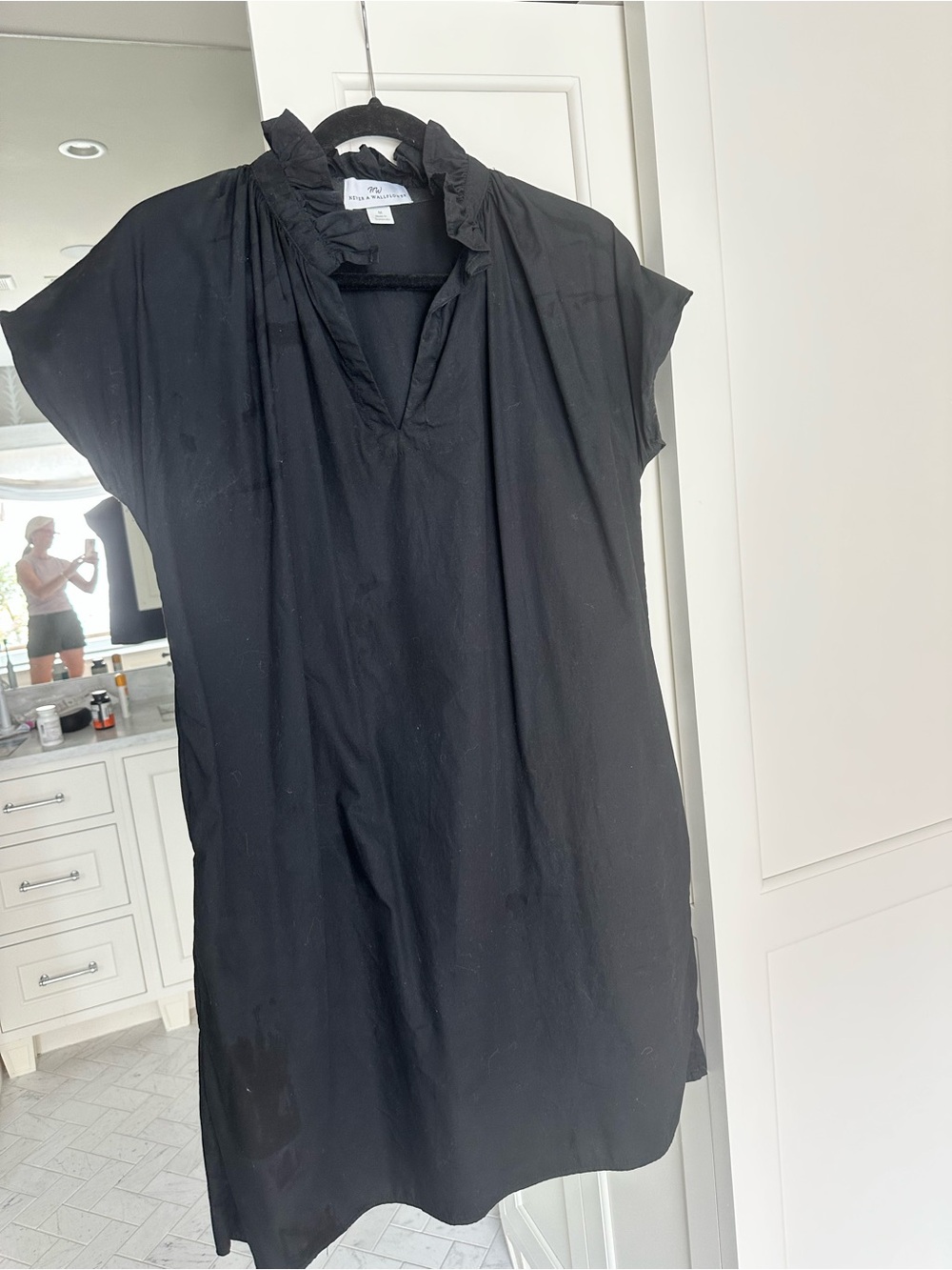 Never a Wallflower Vickie short dress Black poplin cap sleeve - Picture 7 of 10
